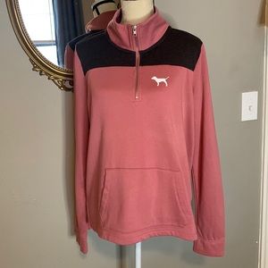 PINK VS 1/4 zip pullover sweatshirt